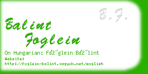 balint foglein business card